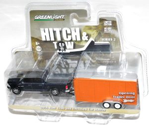 Greenlight Hitch & Tow 2014 Ram 1500 and Enclosed Car Hauler