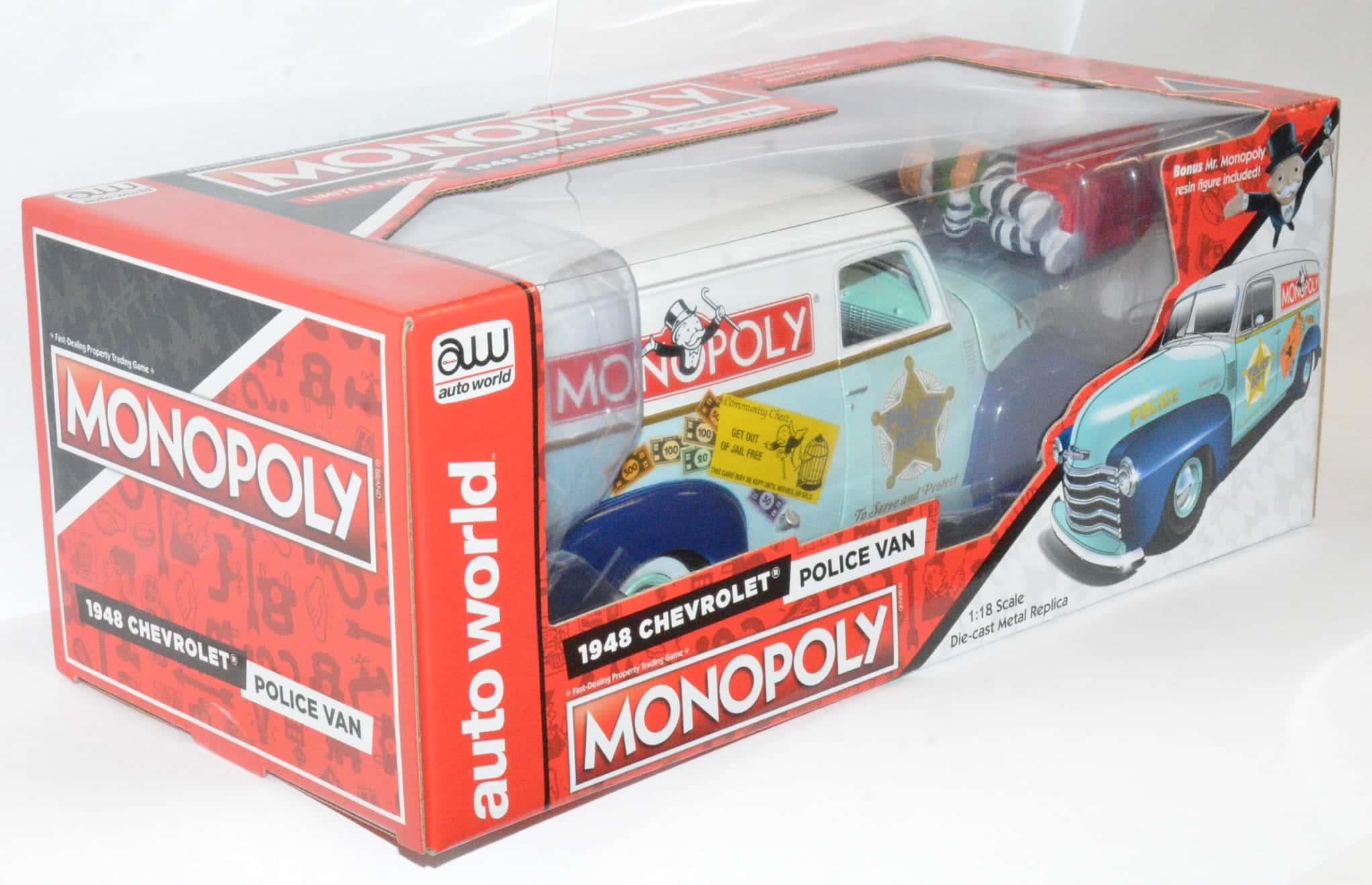 Auto World Monopoly 1948 Chevrolet Police Van 1/18