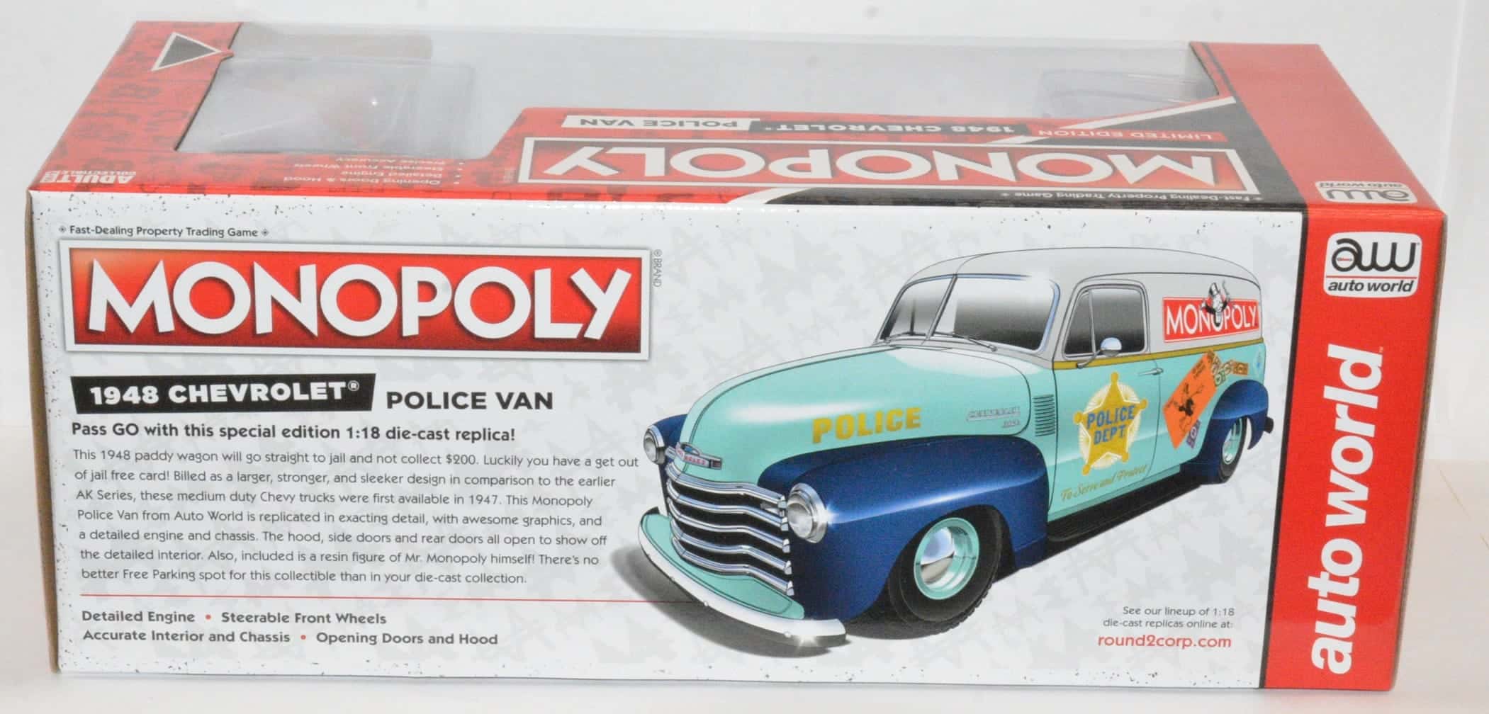 Auto World Monopoly 1948 Chevrolet Police Van 1/18