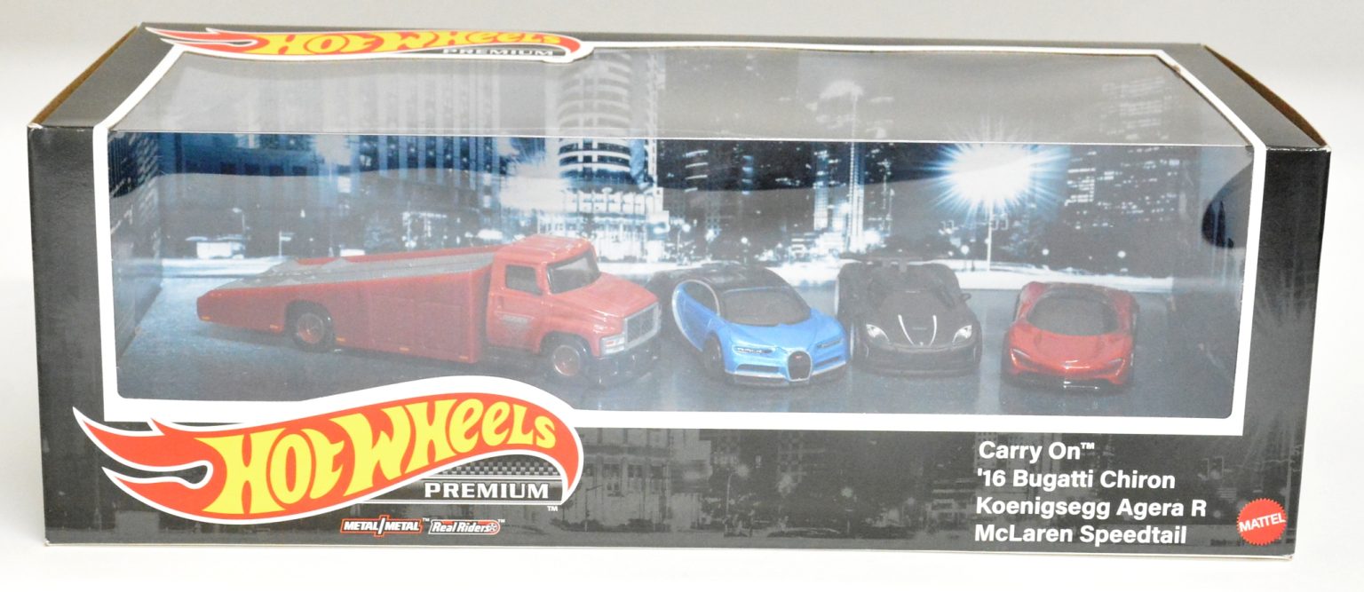 Hot Wheels Premium Carry On, '16 Bugatti Chiron, Koenigsegg Agera